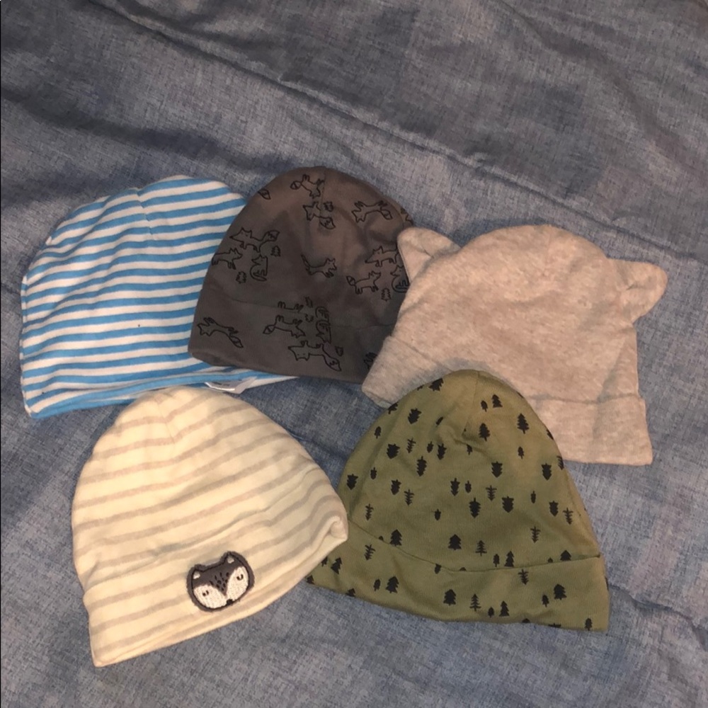 Bundle of 5 infant boy hats